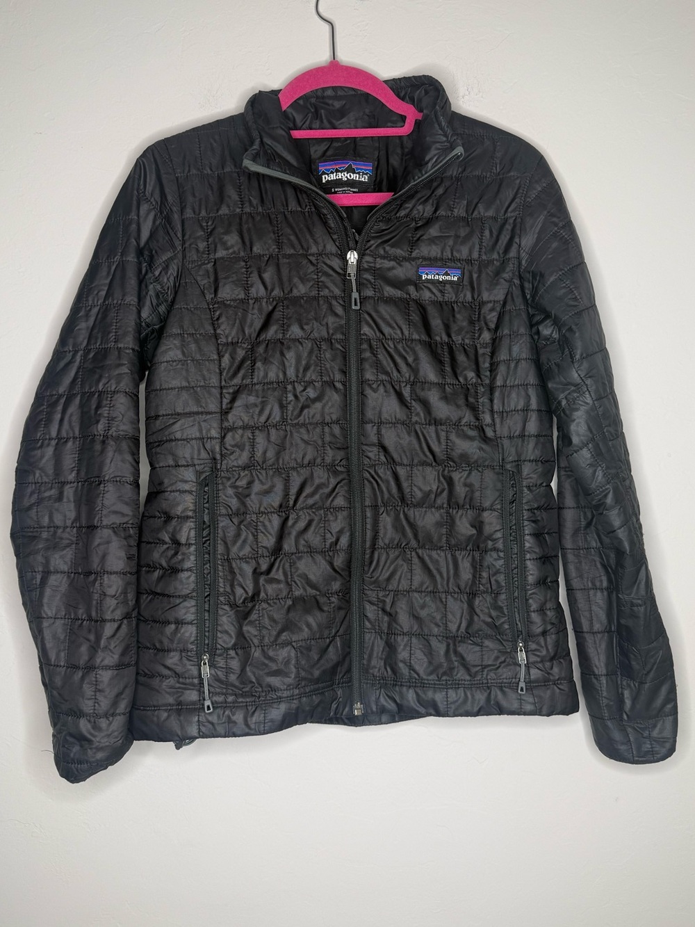Patagonia Nano Puff Jacket Womens Small Black Long Sleeve Full-Zip Insulated